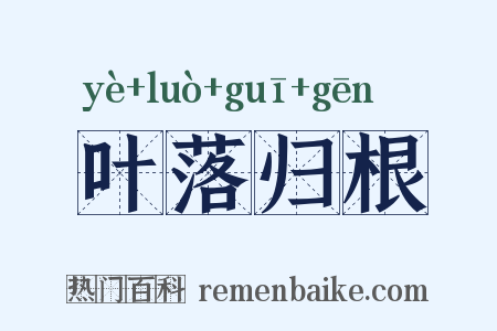 叶落归根是什么意思的图片
